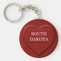 South Dakota Heart Map Keychain