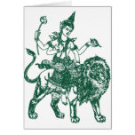 SOUTH EAST ASIAN SITTING BUDDHA ON LION CARD