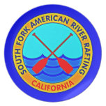 South Fork American River Rafting California Party Plate