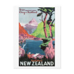 South Island New Zealand Travel Poster Postcard