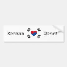 South Korean Heart Bumper Stickers
