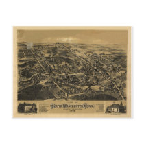 South Manchester Connecticut in 1888 Postcard
