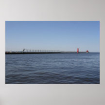 South Pier and Lighthouse; Grand Haven, Michigan Poster