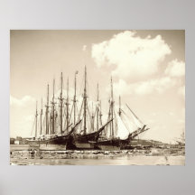 South Portland, Maine Schooners circa 1905 Poster