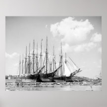 South Portland, Maine Schooners circa 1905 Poster