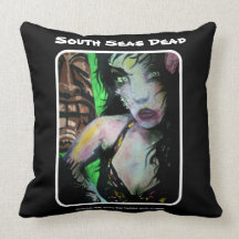 'South Seas Dead' Tiki Zombie American MoJo Pillow