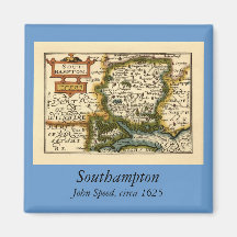 Southampton: Southamptonshire Hampshire County Map Refrigerator Magnet
