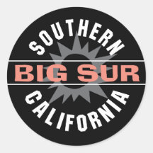 Southern California - Big Sur Round Stickers