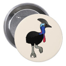 Southern Cassowary Pinback Buttons