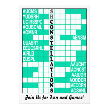Southern Constellations Word Scramble Invite