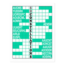 Southern Hemisphere Constellations Word Scramble Post Cards