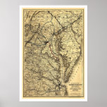 Southern Maryland Railroad Map 1881 Print