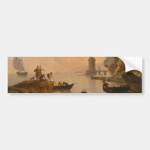 Southern Seaport with Fishermen by Claude J Vernet Bumper Stickers