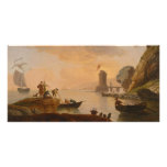 Southern Seaport with Fishermen by Claude J Vernet Photo Cards