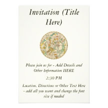 Southern Sky Star Chart and Constellations Map Personalised Invitations