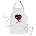 Southern Sudan Flag Heart with Name aprons