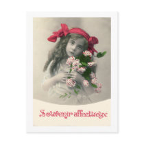 Souvenir Affectueux Vintage French Card Postcard