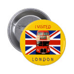 Souvenir Badge with Bus and British Flag Button