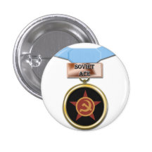 Soviet Ace medal button
