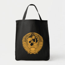 Soviet Union Coat of Arms Wreath Vintage Russian Canvas Bags