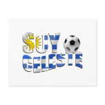 Soy Celeste Uruguay flag Futbol soccer ball logo postcards