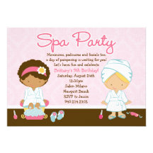 Spa Birthday Party Invitation
