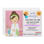 Spa Party girls birthday invitation