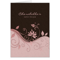 Spa Salon Brochure Greeting Card Pink Flowers