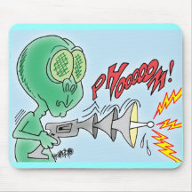 Space Alien Ray Gun Mousepad