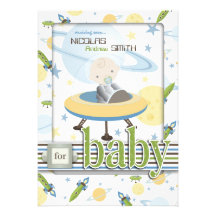 Space Baby Advice Card Invites