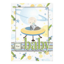 Space Baby Card 2 Custom Invitations