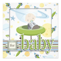 Space Baby Square B Custom Invite