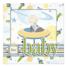 Space Baby Square Personalized Invites