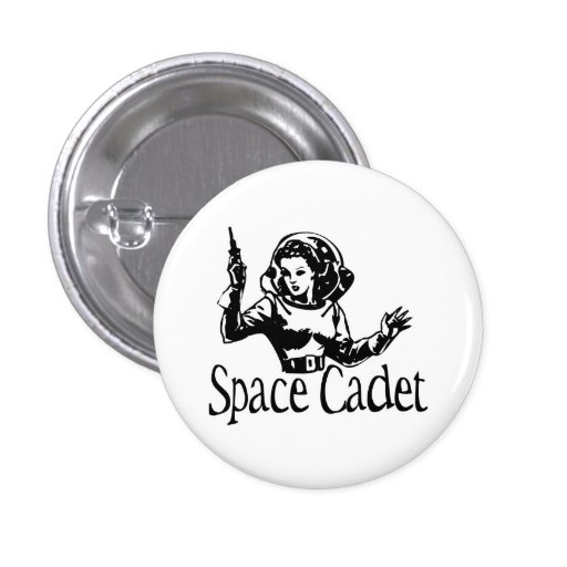 Space Cadet Black & White Pinback Button