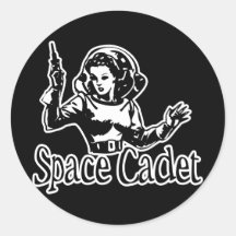 Space Cadet Black & White Stickers