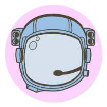 Space Helmet Round Sticker
