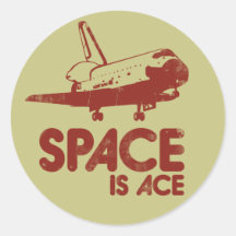 Space is Ace Round Stickers