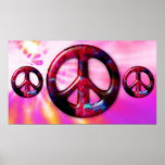 Space Nebula Peace Sign Poster Print