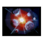 Space nova burst planets spraypainting post cards