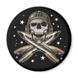 Space Pirate Round Magnet