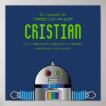 space ROBOT boy's room sign/ birthday banner posters