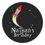 space ROCKET boy custom BIRTHDAY keepsake label