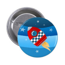 Space rocket - button badge
