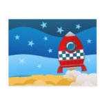 Space rocket - postcard