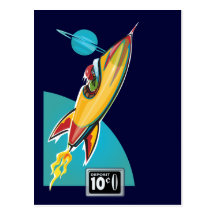 Space Rocket Ride Postcard