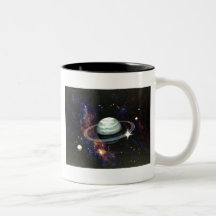 Space, Saturn Rings & Moons Mug