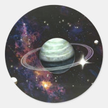 Space, Saturn Rings & Moons Stickers