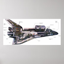 Space Shutle Orbiter Cutaway Illustration Huge Can Print
