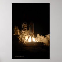 Space Shuttle Discovery  Night Launch Print