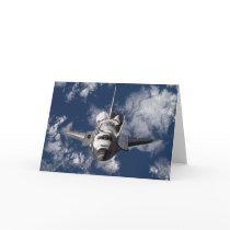 Space Shuttle in Orbiting Earth Greeting Cards